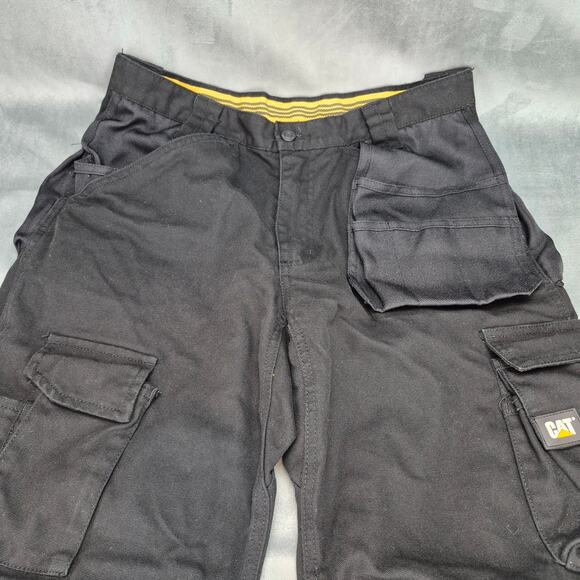 Caterpillar Work Pants Mens 32x32 Black Utility Cargo CAT Trademark C172 Pants - Picture 5 of 12